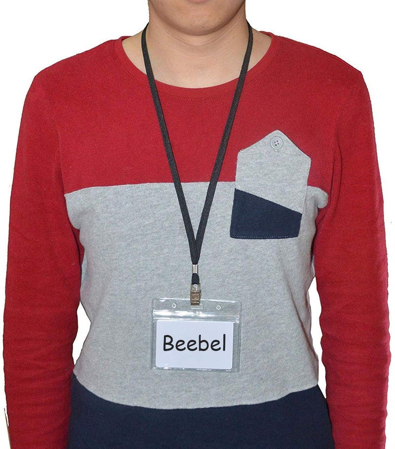 Beebel Red Lanyard 50PCS 32-Inch Flat Lanyards with Badge Clip (Red) - Image 4